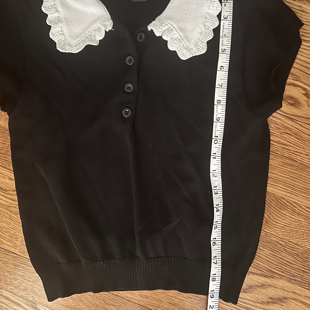 Mango Black Blouse with White Collar - Picture 5 of 5